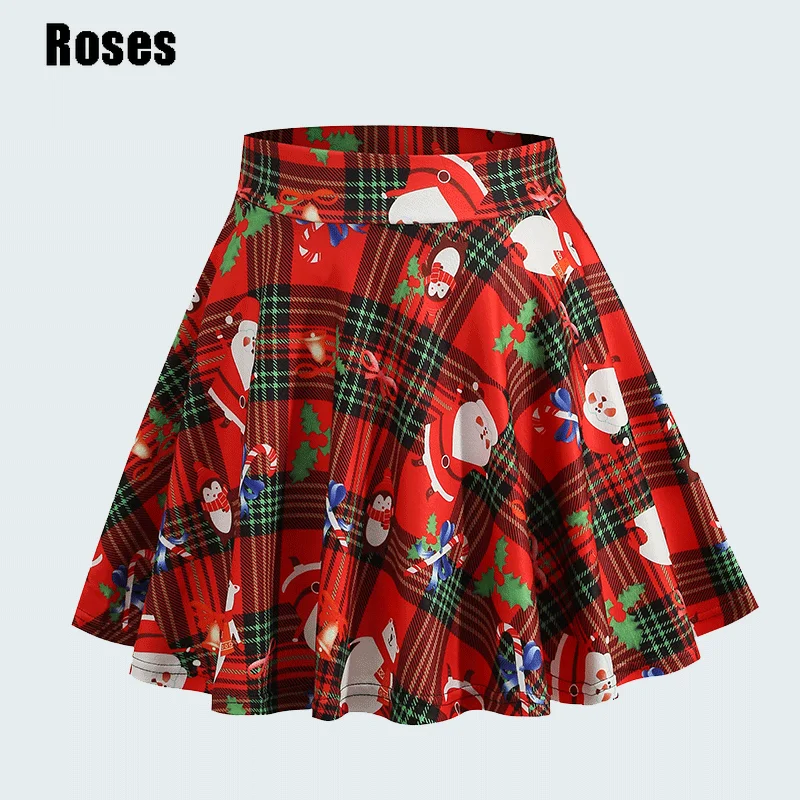 

2021 Women's Christmas Skirt Pumpkin Halloween Costumes Gothic Cosplay Elastic Wasit Skirts Sexy Mini Plaid Cute Party Clothes