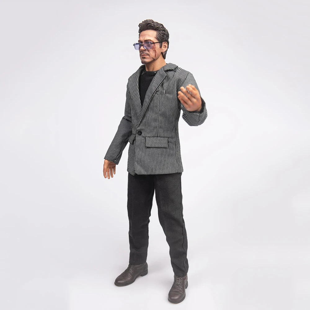 

1/6 TYM098 Scale Men's Casual Simple Vertical Stripes Suit Jacket for 12 Inch Action Figure