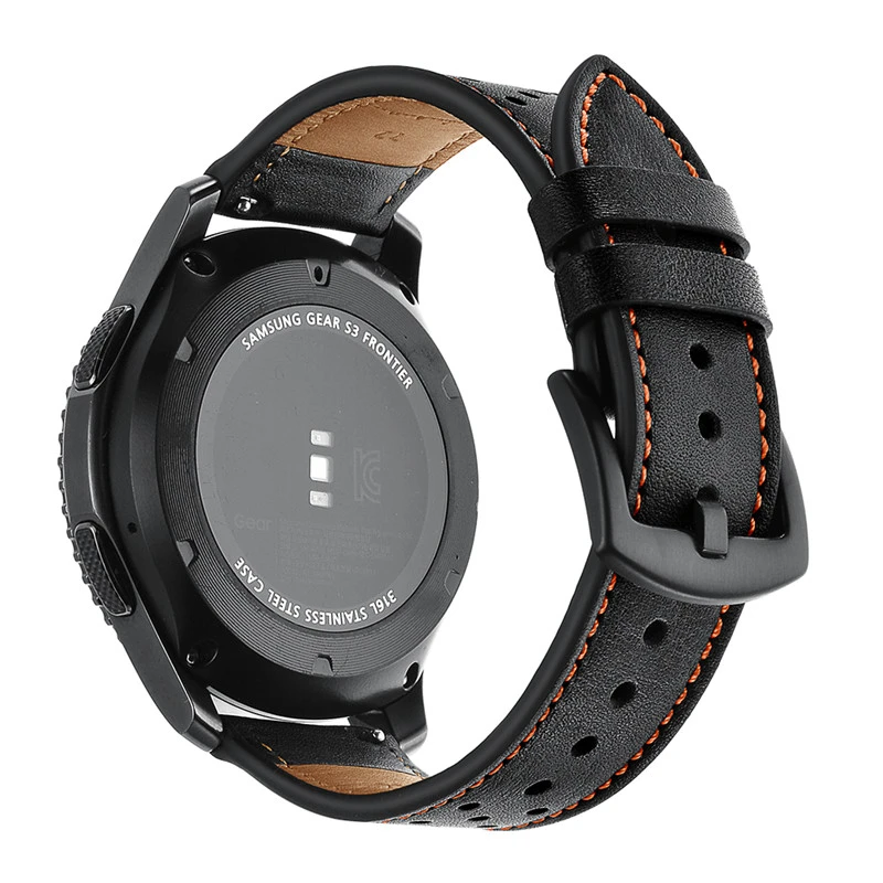 20 мм 22 кожаный браслет ремешок для Samsung Galaxy Watch Active 2 40 44 Gear S3 Frontier/S3 классические