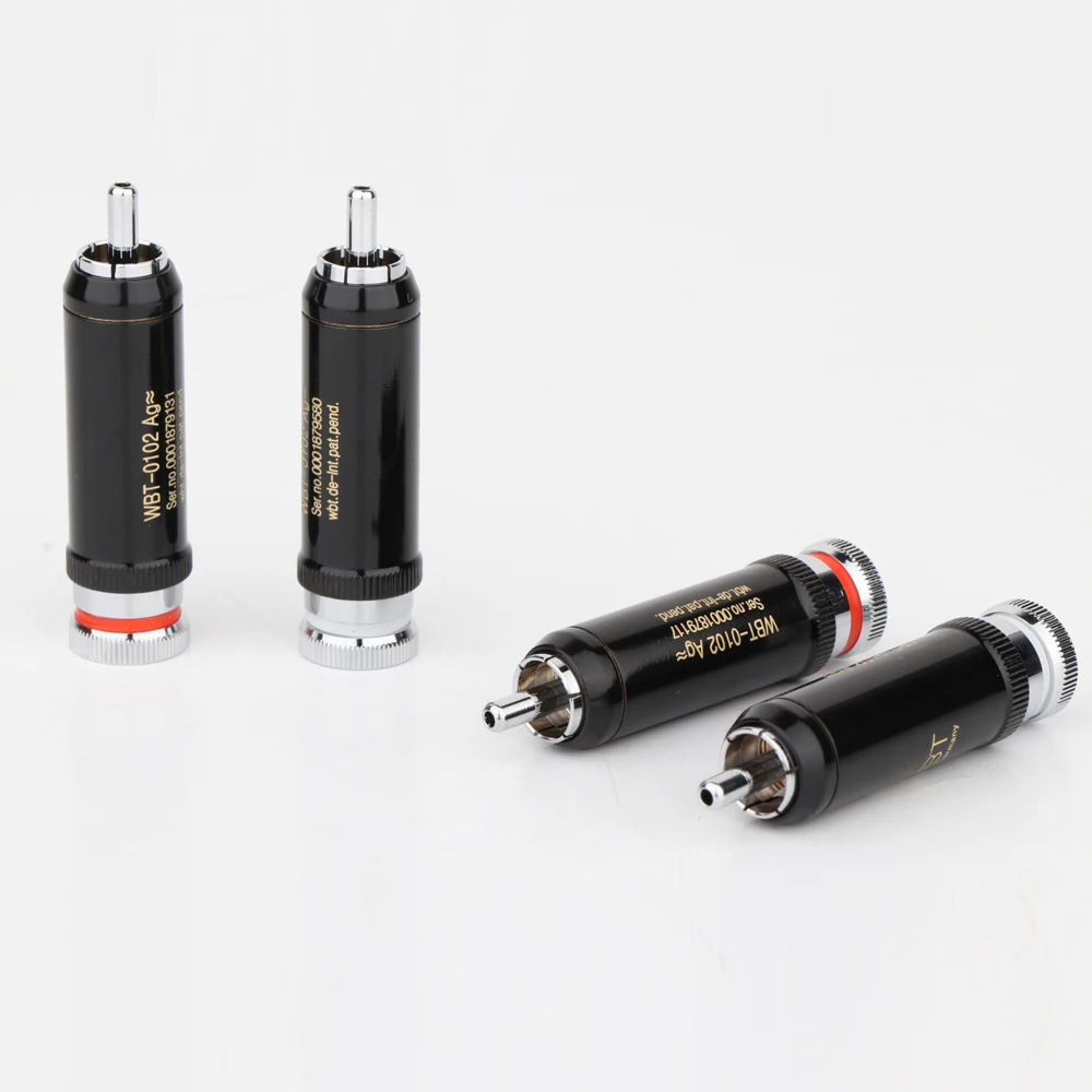HIFI WBT 0102Ag Carbon fiber Rhodium-plated rca plug for audio Signal Cable rca Connector Audio Terminal RCA Head