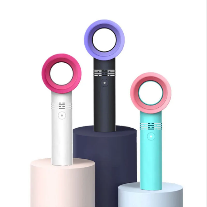 

3-Speed Adjustable Mini Portable Leafless Fan Handheld Desktop Dual-Purpose USB Charging Small Fan