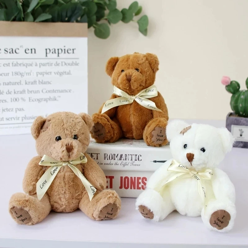 

1pc 18cm Lovely Patch Bear Dolls Teddy Bear Soft Stuffed Toy Bear Baby Toy Kids Girls Birthday Brinquedos Wedding Gifts