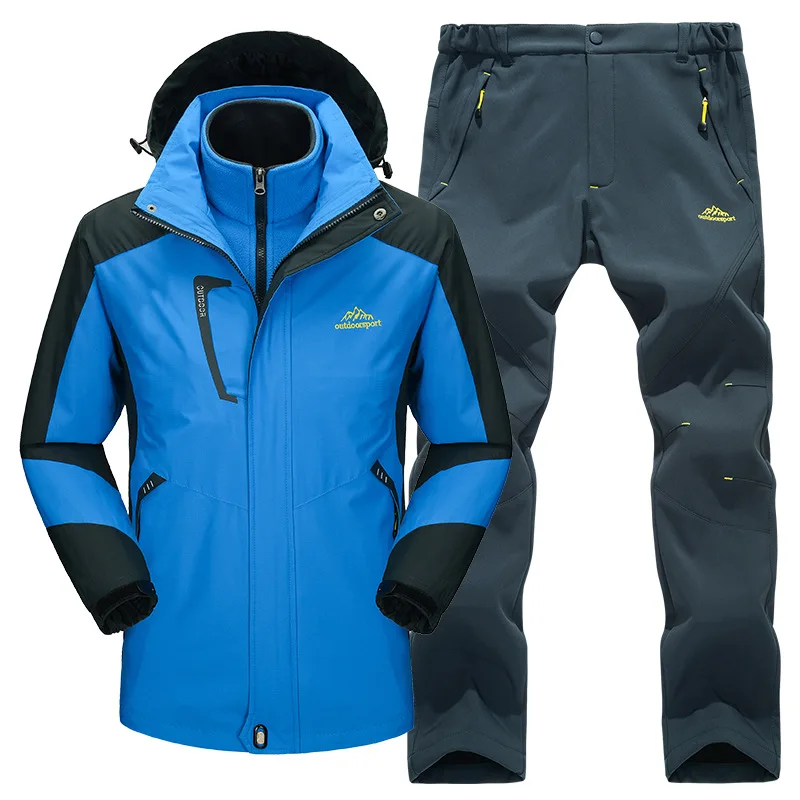 Комплект из 2 предметов лыжный костюм флисовая подкладка куртка и штаны для