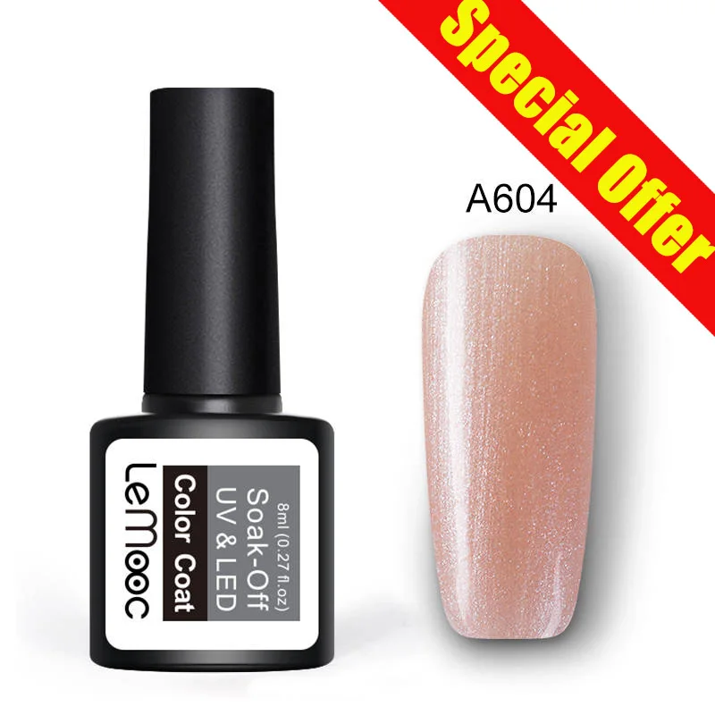 604 LEMOOC Гель-лак для ногтей 8 мл матовый лак для маникюра, УФ-лак Полупостоянный Гибридный гель для ногтей - Цвет: 604