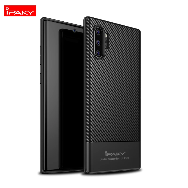 Чехол для Samsung Note 10 IPAKY Plus гибридная Силиконовая защита из углеродного волокна Galaxy