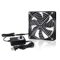 120mm ac 110v 220v dc 12v powered fan with speed controller for receiver amplifier dvr playstation xbox component cooling