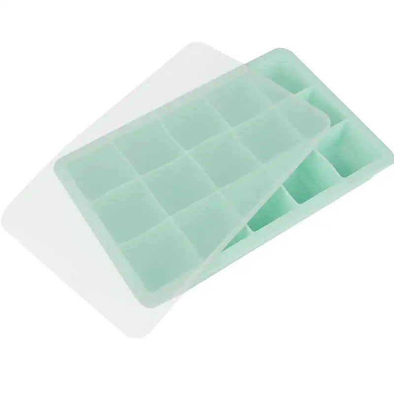

15 Grid Silicone Ice Tray Mould Plastic With Lid Freezer Maker Ice Cube Mold Square Shape Ice Cream Maker Kitchen DIY Tool