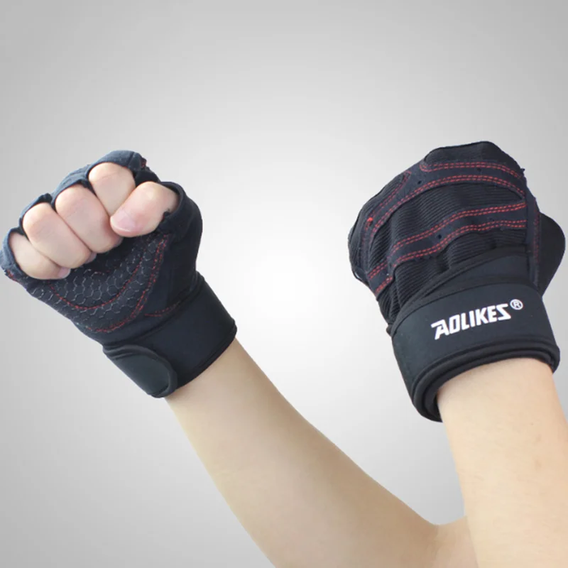 

Professional Gym Fitness Gloves Power Weight Lifting Women Men Crossfit Workout Bodybuilding Half Finger Hand Protector