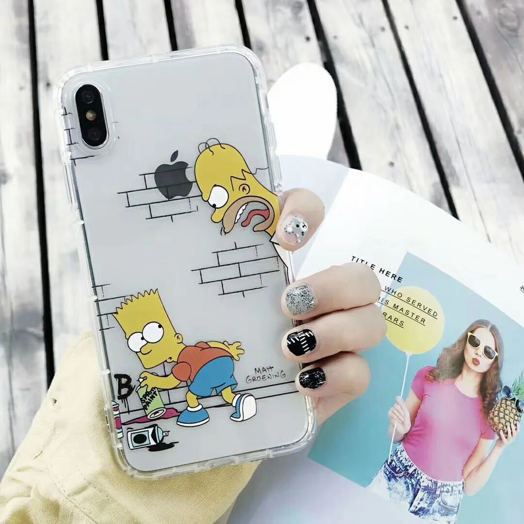 Cartoon funny Son Simple transparent phone case for iPhone XS MAX XR X 7 8 6SPlus anime soft air pressure protection cover Capa |