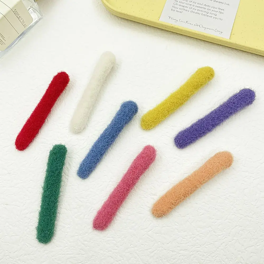 

Simple Sweet Female Headdress Headwear Geometric Women Hair Clips Korean Style Barrettes Plush Hairpin Hair Accessories