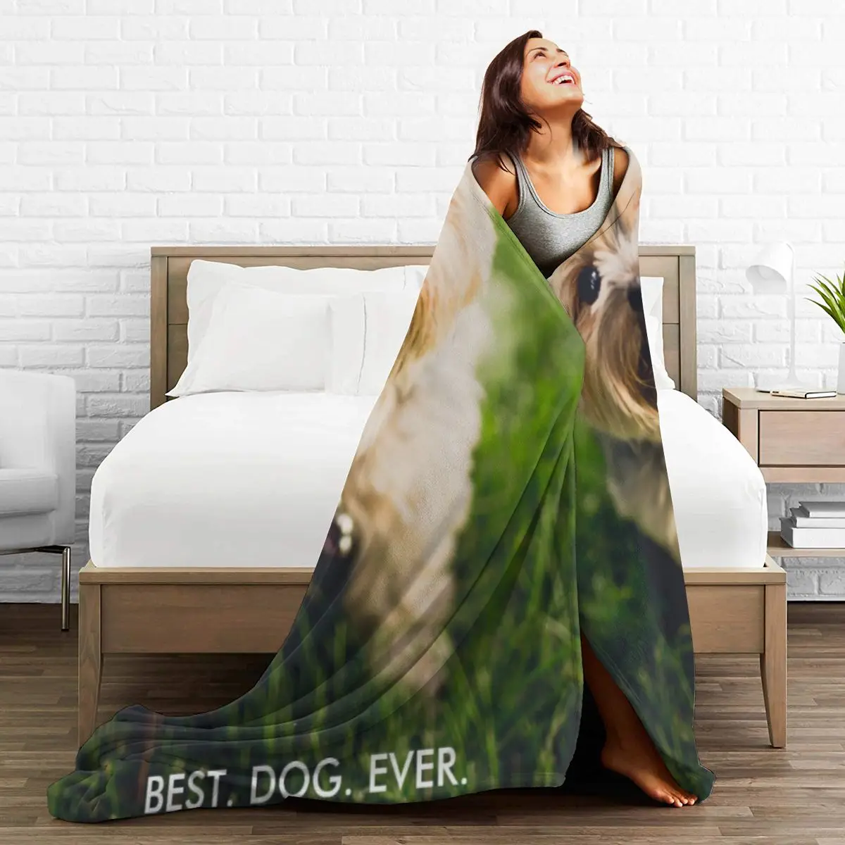 

Best Dog Ever Microfiber Fleece Blanket Ultra Soft Throw Blanket Warm Lightweight Flannel Blanket for Couch Sofa Bed Office