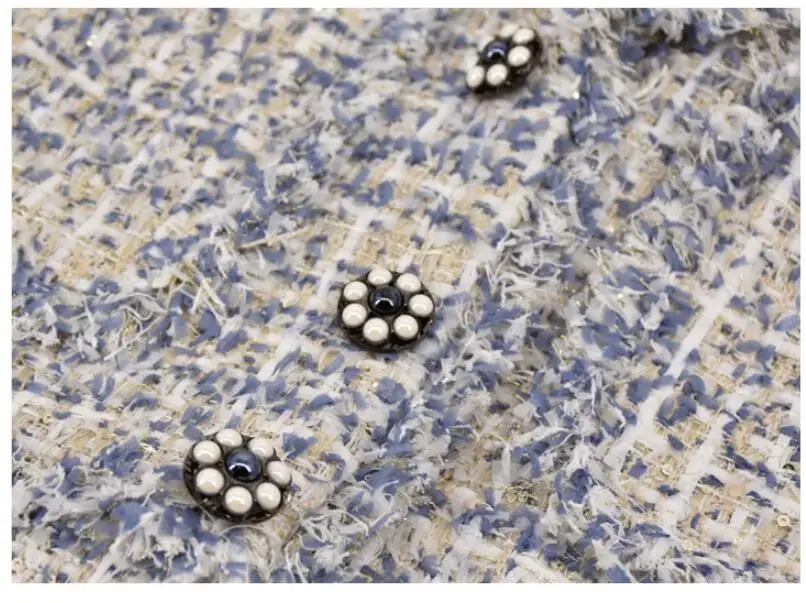 Женский твидовый костюм из двух предметов элегантный подиумный шерстяной пиджак