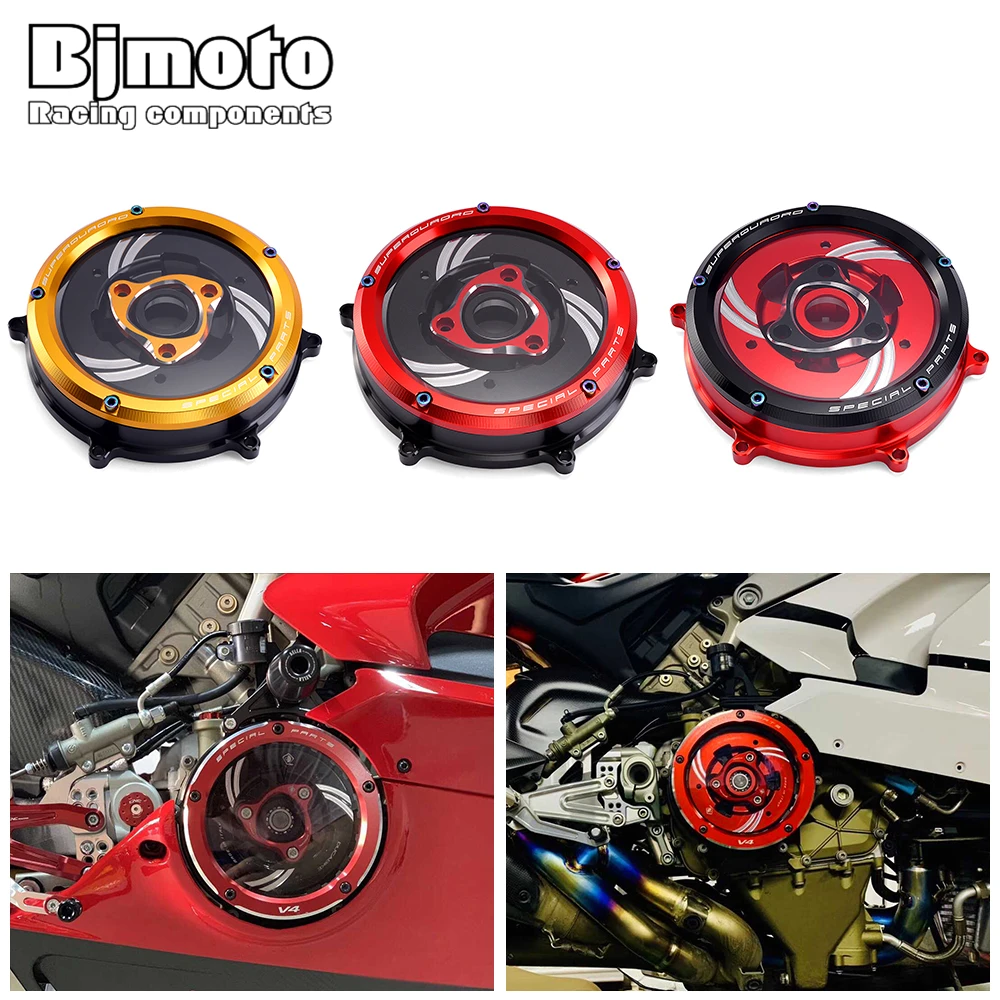 

Motorcycle Accessories CNC Engine Clutch Cover Spring Retainer Clear For Ducati 1199 1299 Panigale S R Superleggera 959 Panigale