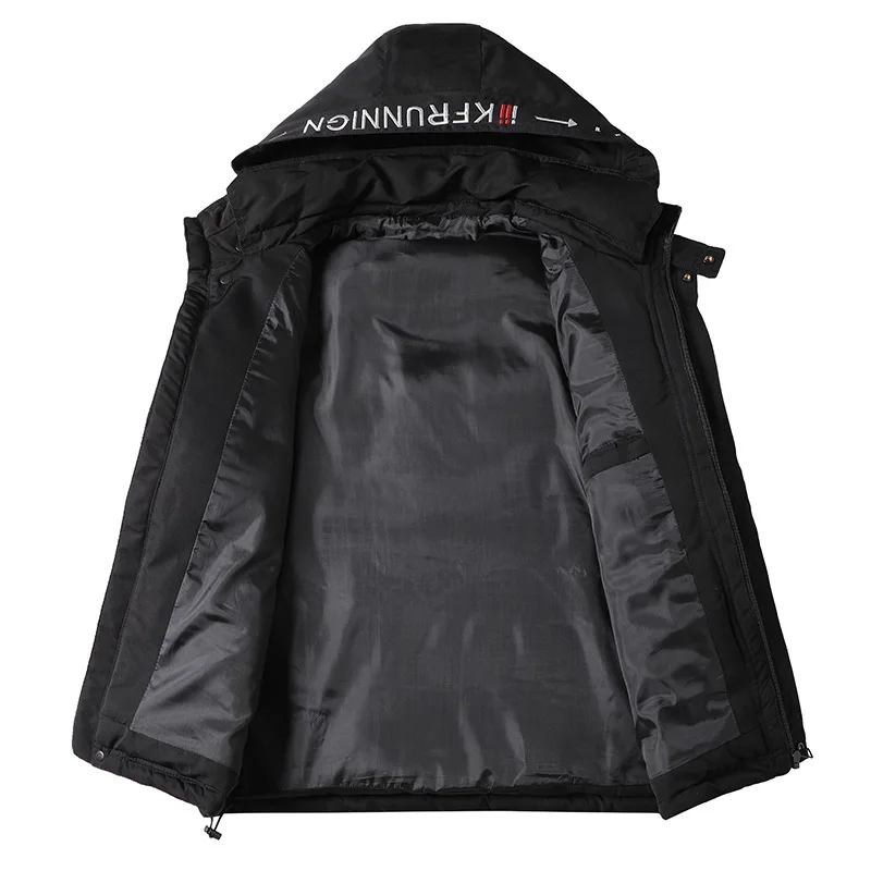 New Winter Men  Big Pockets Casual Jacket Hooded  Coat Solid Color 3 colors Thicken And Warm hooded Outwear Cotton clothes