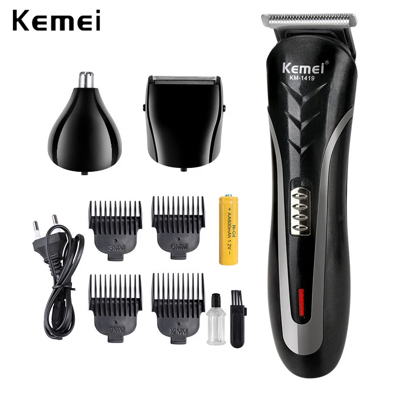 KEMEI все в 1 перезаряжаемая машинка для стрижки волос мужчин водонепроницаемый