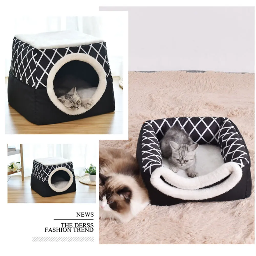 

Pet bed for Cats Dogs Soft Nest Kennel Bed Cave House Sleeping Bag Mat Pad Tent Pets Winter Warm Cozy Beds cat accessories pet