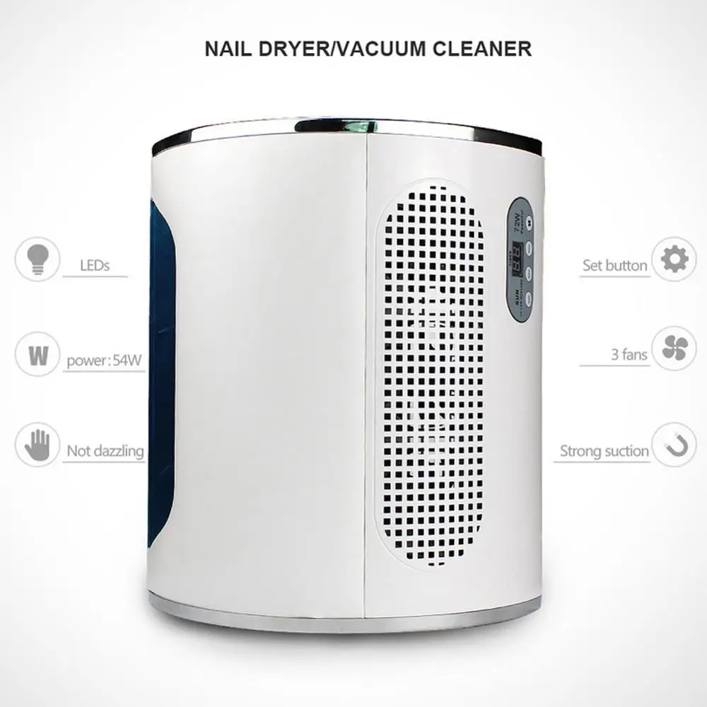 

72 W 3 In 1 Multi-function Nail Machine Electric Nail File Polishing Polishing Dry Vacuum Cleaner Professional Nail Tools Supply