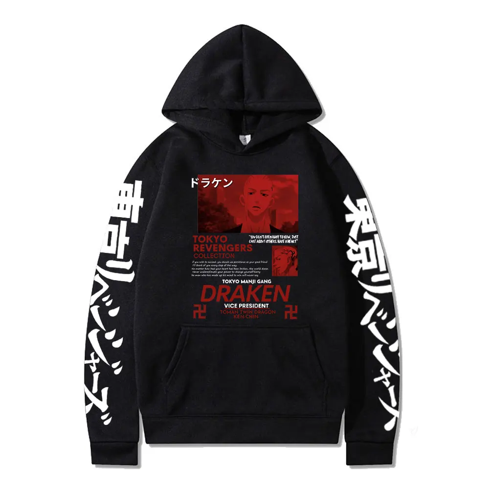 

Harajuku Tokyo Revengers Unisex Hoodies Japanese Anime Draken Printed Men's Hoodie Streetwear Casual Sweatshirts