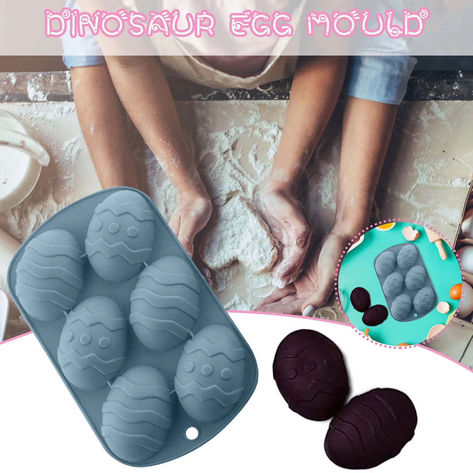 Силиконовая формочка с 6 полостями для пасхальных яиц сделай сам форма выпечки