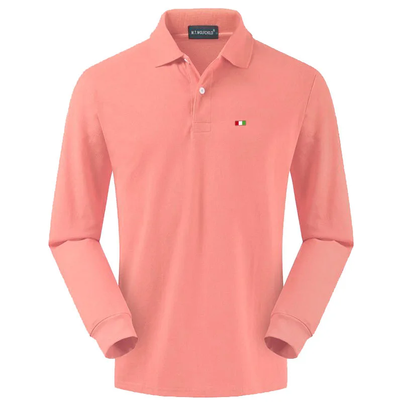 Мужская рубашка поло с длинным рукавом 100% хлопок|Поло| |