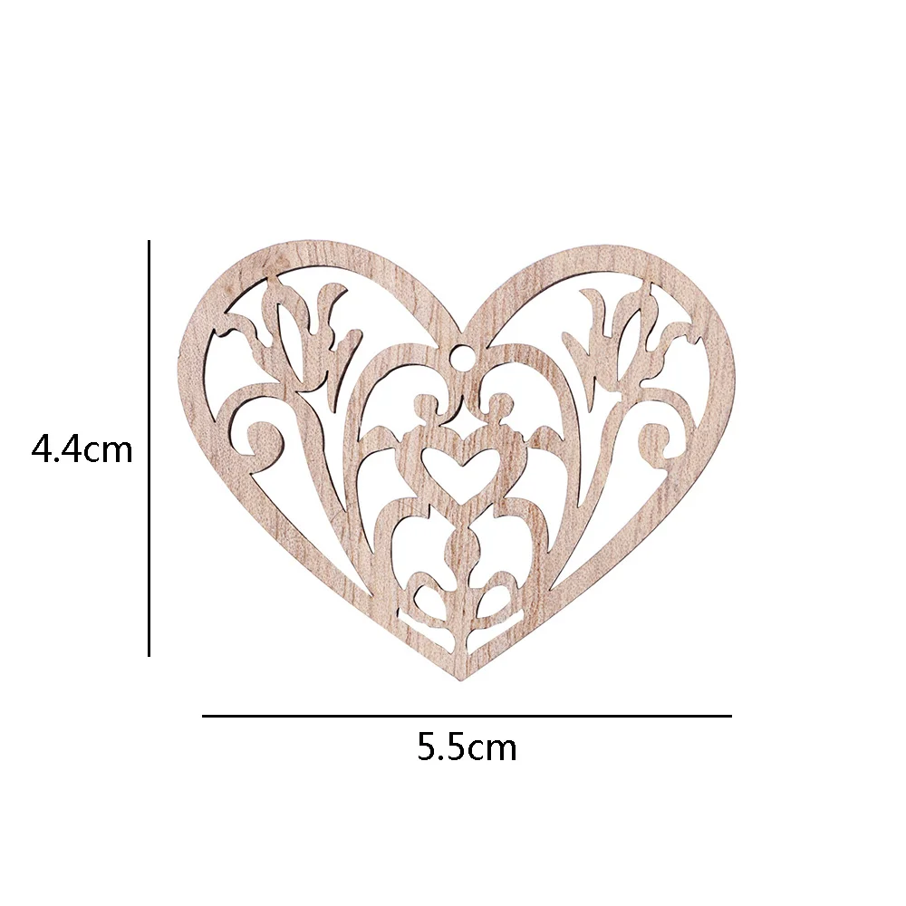 10 шт. резьба полые сердце узор деревянные поделки своими руками и Скрапбукинг