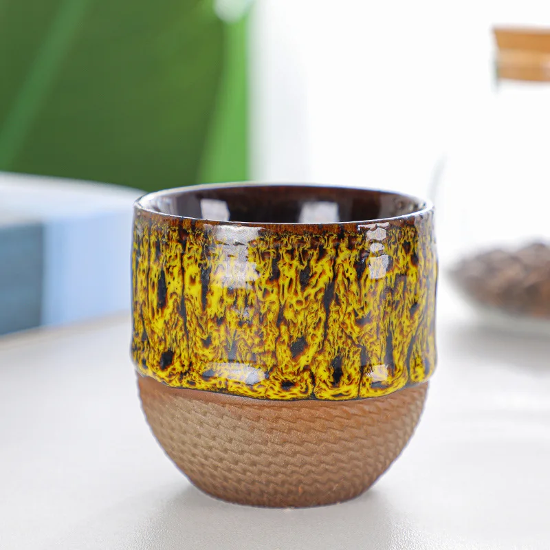 

Japanese Style Light Luxury Classic High-end Flow Glaze Master Cups Personality Creative Retro Ceramic Mugs Espresso Coffee Cups