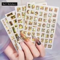 japanese holographic letter nail art stickers holographic letter nail art sticker laser bronzing nail decals 3d ins gel decals