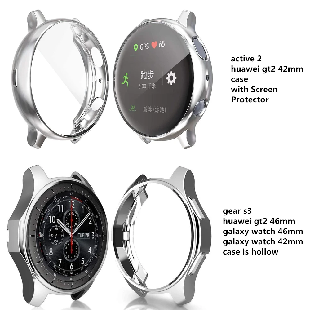 

20mm 22mm active 2 case + strap for samsung gear s3 frontier galaxy watch 46mm 42mm huawei watch gt2 band + Protector Case belt
