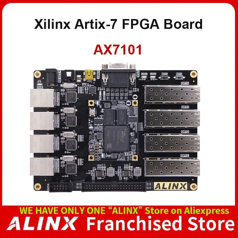 ALINX AX7101 XILINX Artix-7 XC7A100T FPGA Development Board A7 SoMs SFP Evaluation Kits