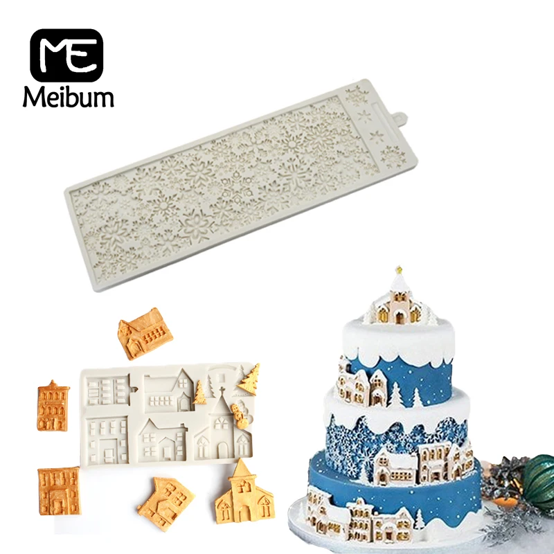 Рождественские снежинки meiбум домашние формы для торта десерт мастика сахар