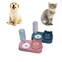 xyf cat double bowl moisture proof mouth dual use three bowl automatic feeder automatic drinking basin anti overturning pet dog
