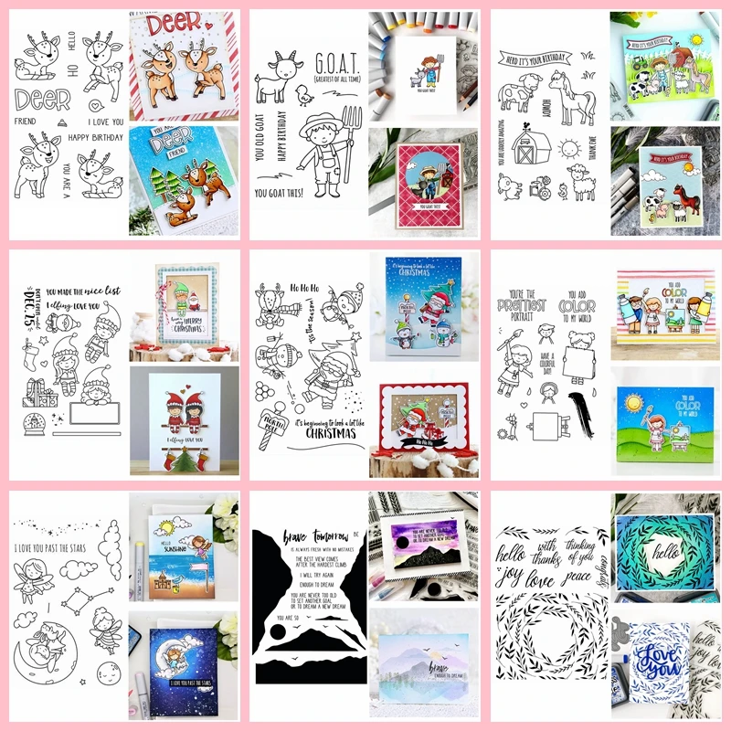 Прозрачные силиконовые марки Рождество Санта Клаус эльф смешанный стиль