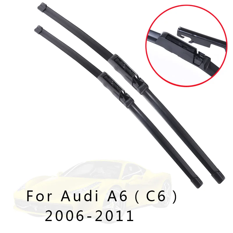 Audi A6 C6 Winshield Стеклоочистители Лезвия для Audi A6 C5/C6/C7 от 1997 1998 1999 2000 до стеклоочиститель автомобильные аксессуары оптом - Цвет: Audi A6 C6