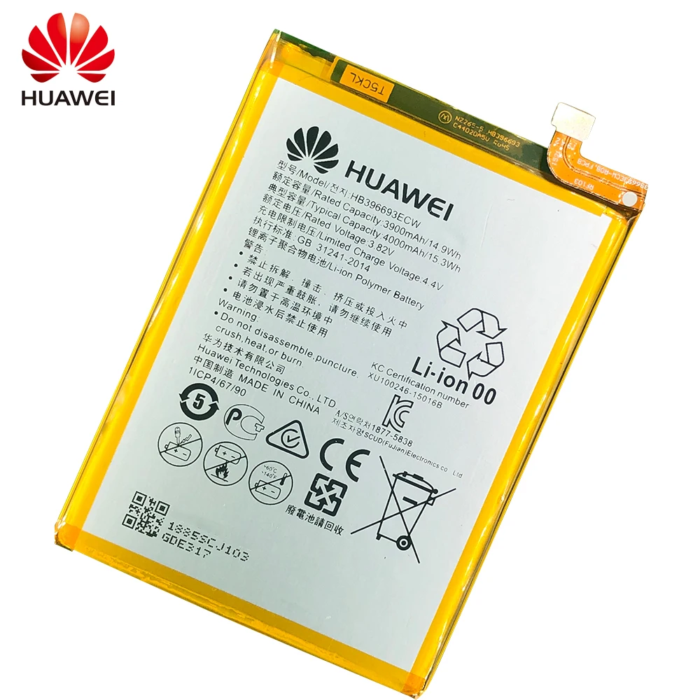 Оригинальный аккумулятор huawei для HUAWEI Mate 8 телефон батарея HB396693ECW 3900 мАч |