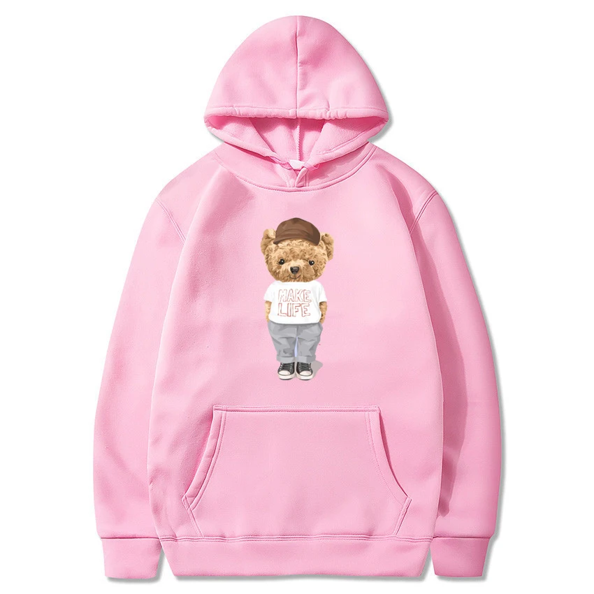 

Autumn and winter 2021 new Polos Limited Edition Bear Pullover fashion Korean Plush men's Sweatshirt Navy grey women's Hoodie