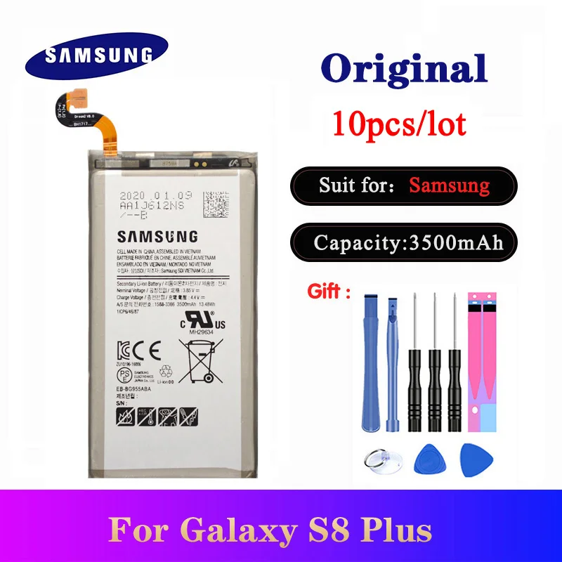 10 шт./лот EB BG955ABA Оригинальный аккумулятор для Samsung Galaxy S8 Plus + G9550 SM G9 G955 телефона Bateria