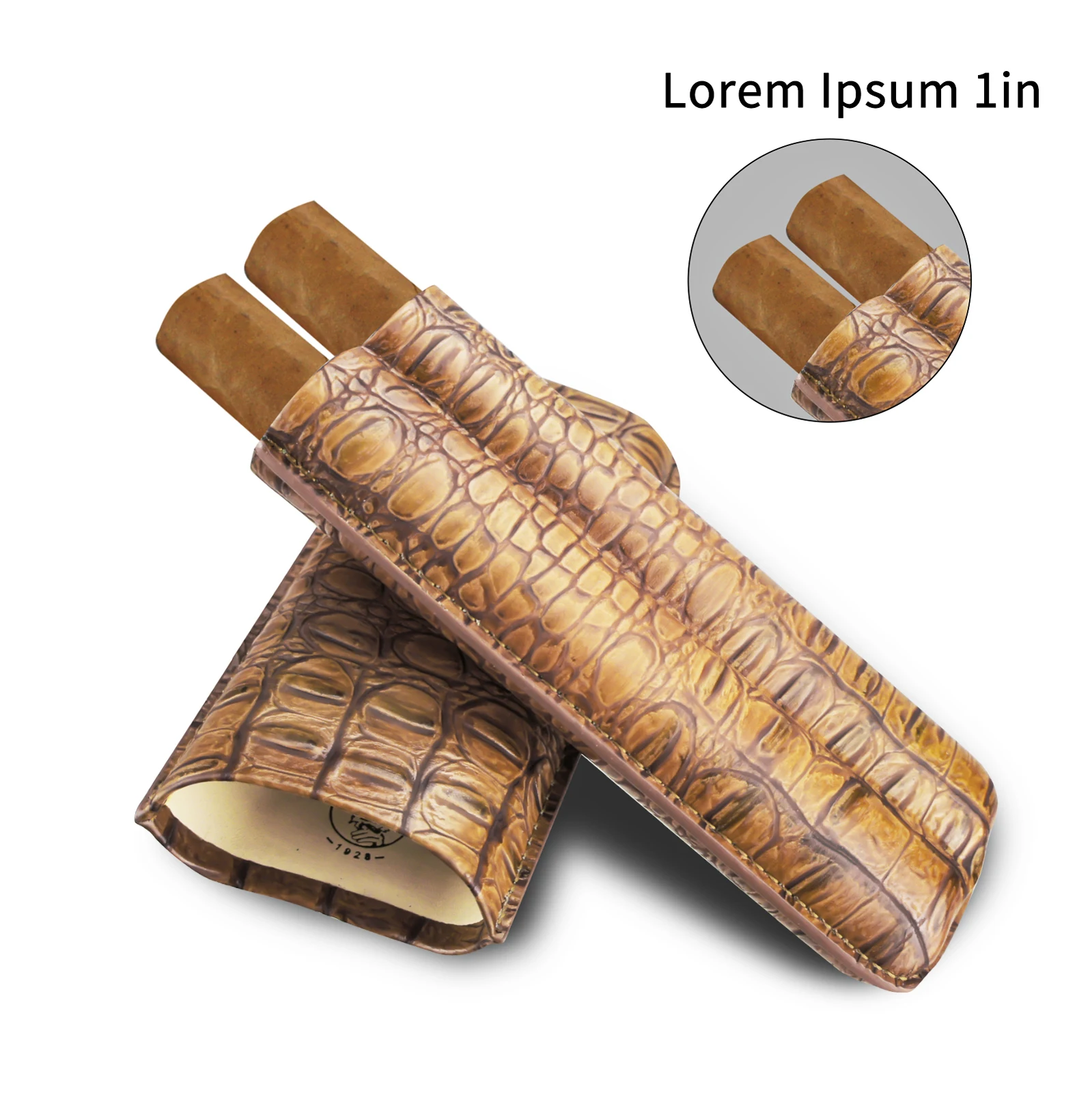 

Guevara Cigar Case Humidor 2 Tubes Holder Mini Humidor Box Travel Portable Leather Cigars Accessories With Gift Box