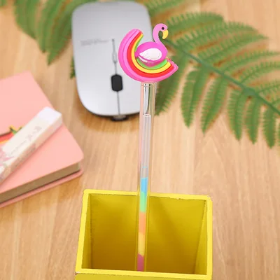 Гелевые ручки с фламинго единорог милые цветные чернила подпись рисунок