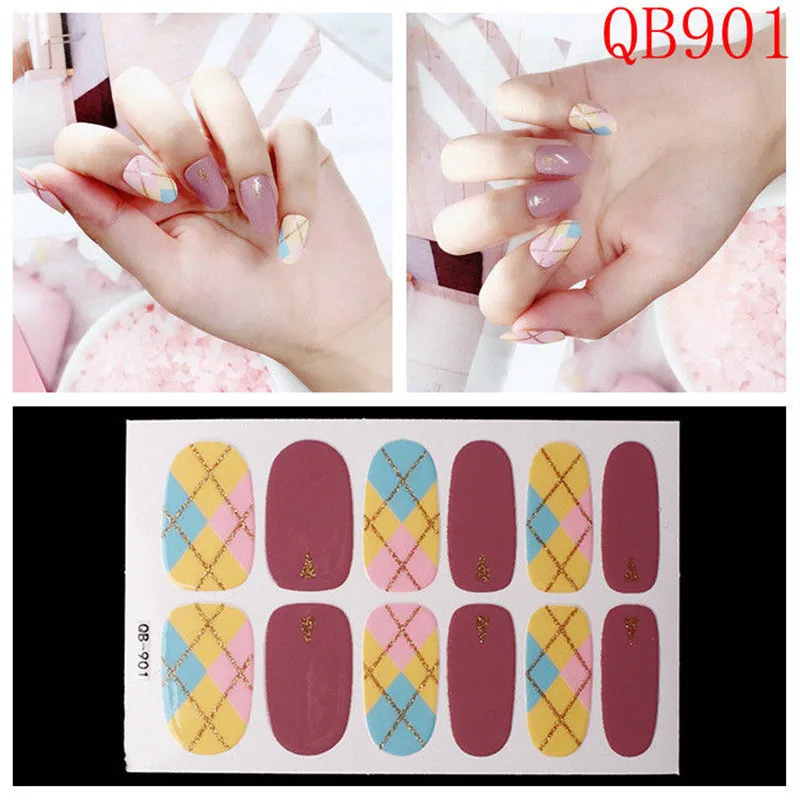 QB901 Lamemoria 22 советы, стикеры 3D на ногти Nail Art, красное сердце, дизайн, французский экологический клей, наклейки, наклейки для женщин, маникюр - Цвет: QB901