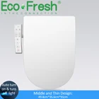 Умное сиденье для унитаза EcoFresh D U-образной формы, электрическая крышка биде, умный ночсветильник, распылитель для биде, тепловая Чистка, сухой массаж