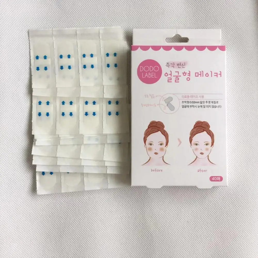 40 шт. клейкие ленты для мгновенного лифтинга лица шеи и глаз v образные тонкие