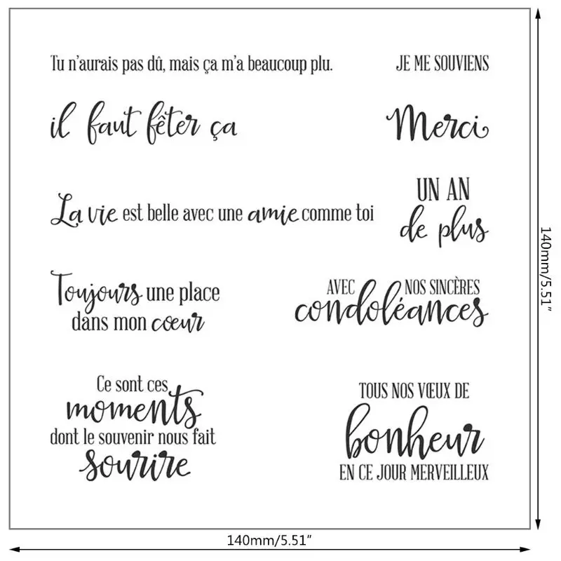 Силиконовый прозрачный штамп с французским алфавитом для самостоятельного