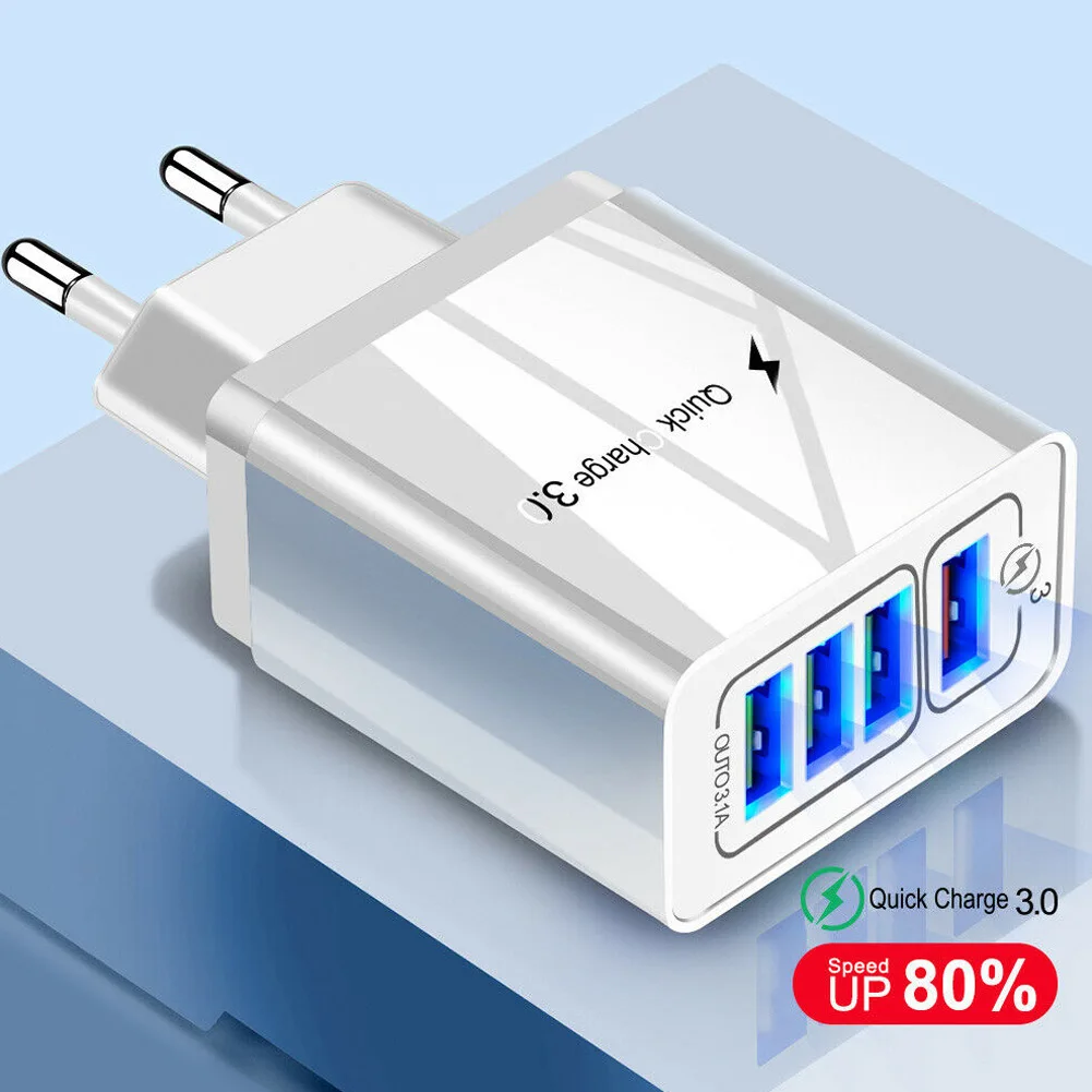 QC3.0 быстрое зарядное устройство 4 usb порта концентратор настенное зарядное устройство адаптер питания JR предложения