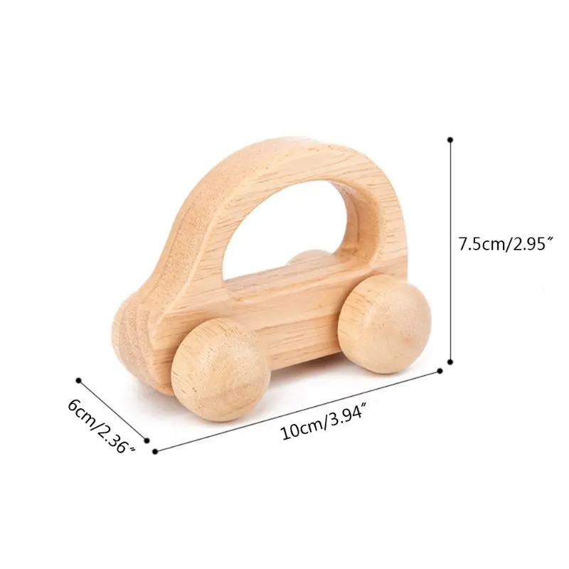 

1PC Newborn Baby Wooden Teething Toy Car Model Educational Blocks Teether Infant Grasping Chewing Cartoon Toy Gift Wholesale