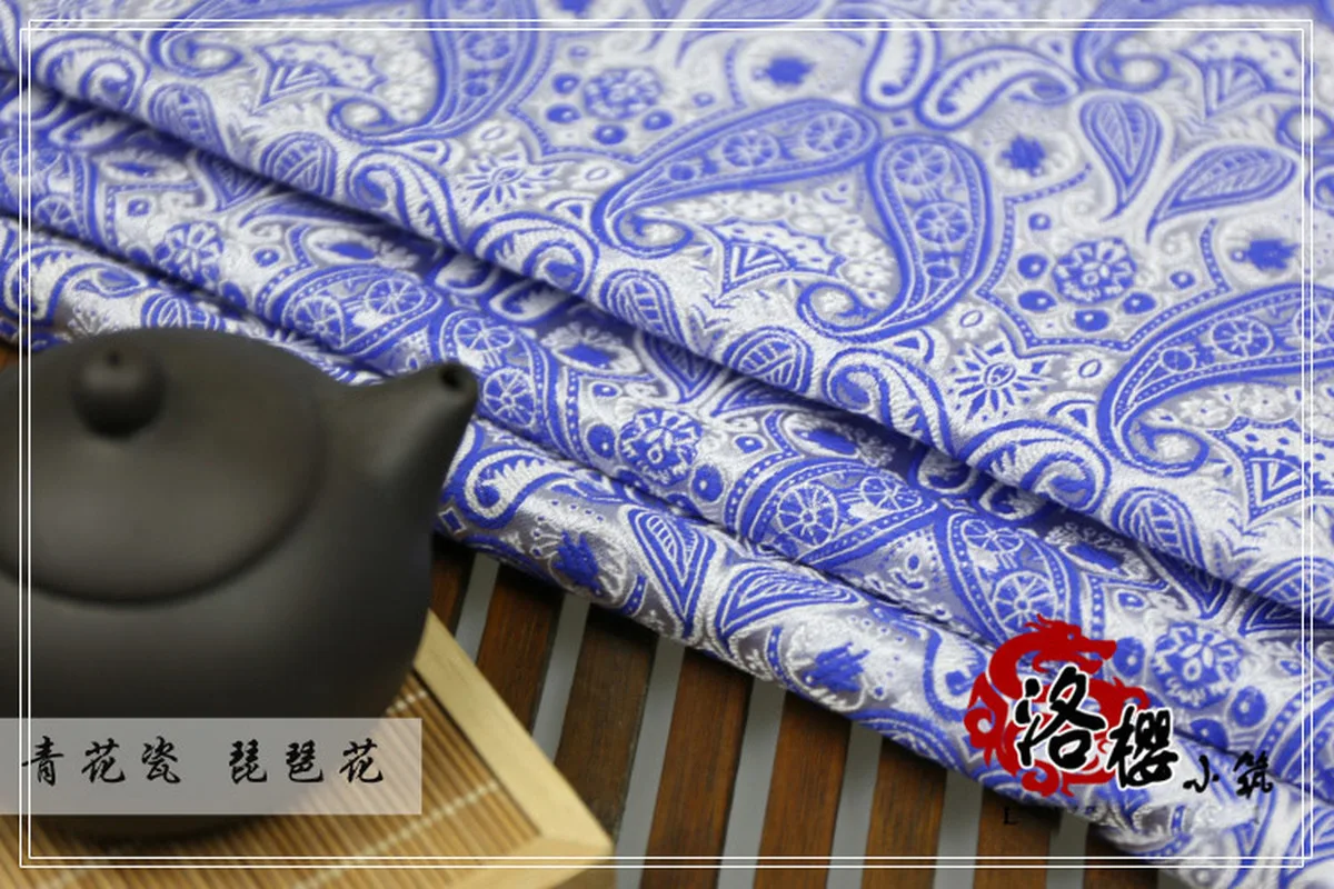 Ширина 29 дюймов парча жаккардовые шелковая ткань костюм Китайская одежда платье - Фото №1
