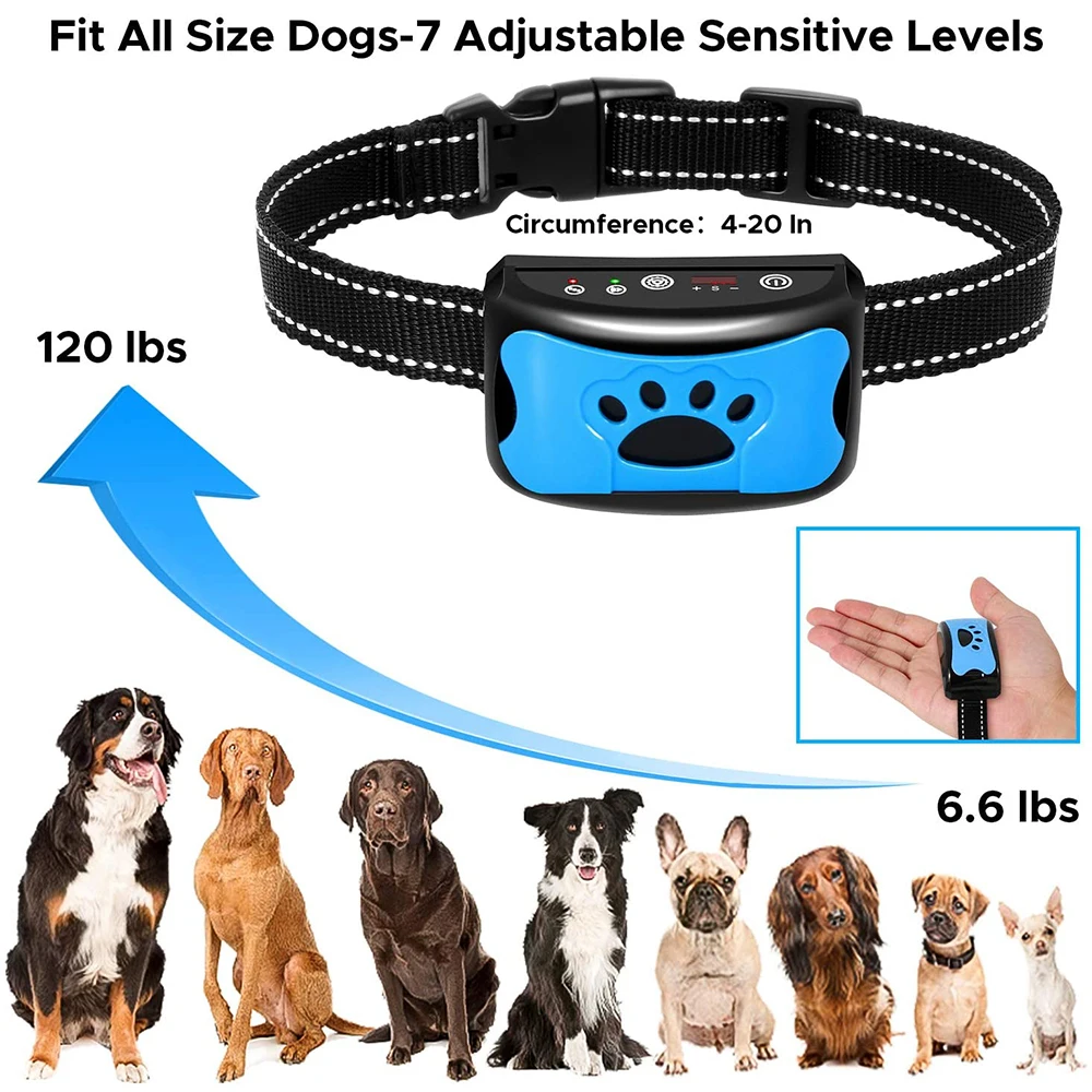 

Pet Dog Anti Barking Device USB Electric Ultrasonic Dogs Training Collar Dog Stop Barking Vibration Anti Bark Collar