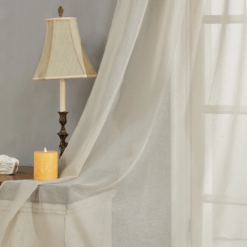 Однотонные тюлевые занавески для гостиной спальни отвесные современные из вуали