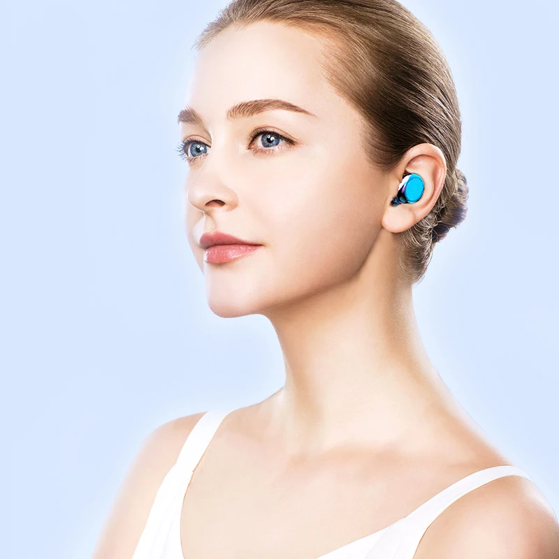 Беспроводные наушники TWS Bluetooth 5 0 мини стерео басы светодиодный дисплей питания