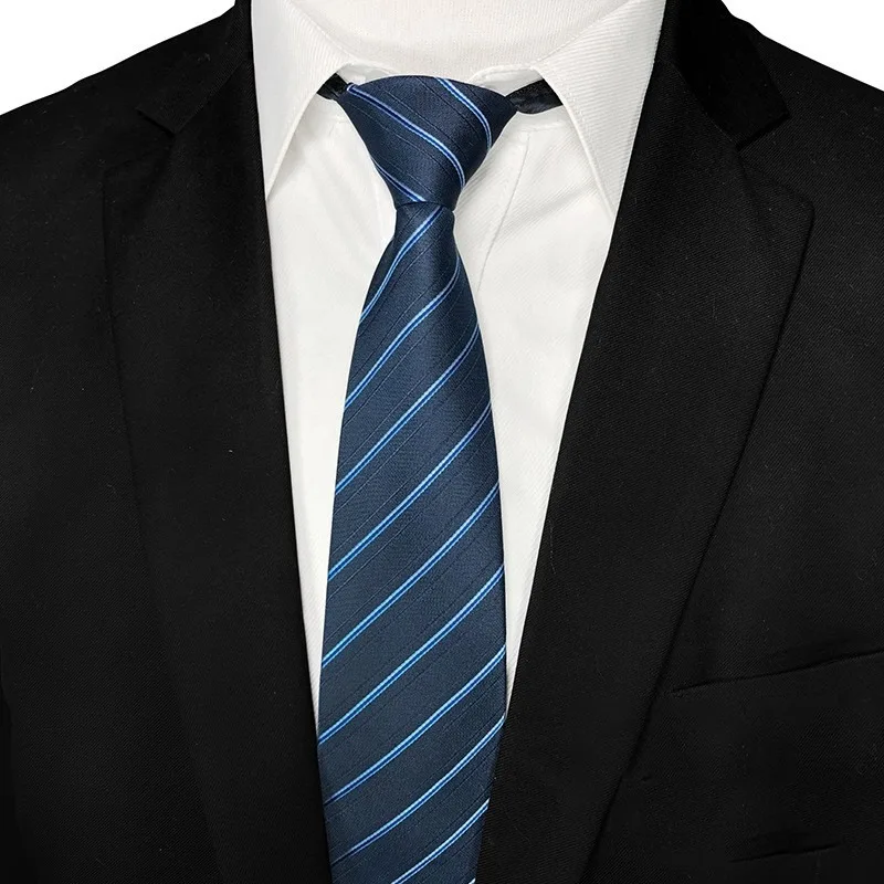 

8cm Fashion Pre-tied Zipper Ties Men's Luxury Necktie For Wedding Party Business Formal Suits Narrow Necktie Gifts