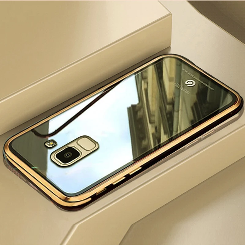 Чехол YonLinTan для Samsung galaxy J6 plus 2018 J6Plus J 6 Металлическая магнитная рамка жесткий чехол
